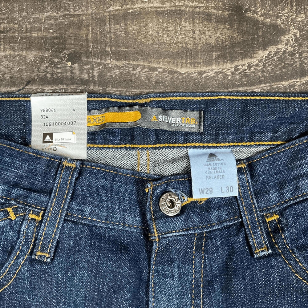 Silvertab Men’s Size 29x30 Straight Leg Jeans Blue Dark Wash Denim Relaxed NWT - Picture 3 of 6
